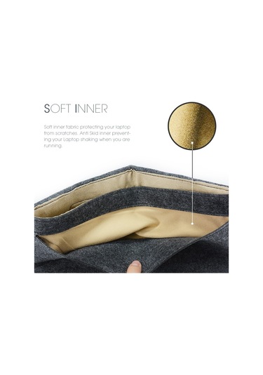 Macbook Dizüstü Bilgisayarlar İçin Taşınabilir, Nefes Alabilen Keçe Koruyucu Kılıf, Boyut: 13 İnç Koyu Gri