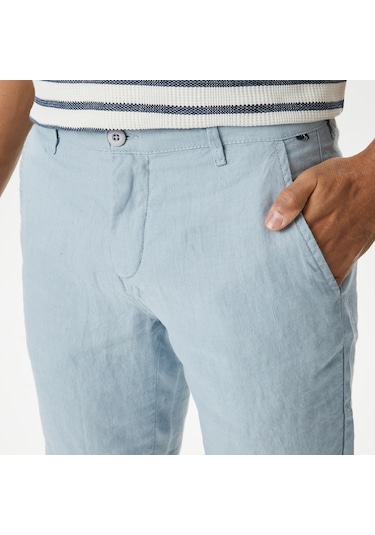 Nautica Erkek Mavi Slim Fit Bermuda Düz B35214t Mavi