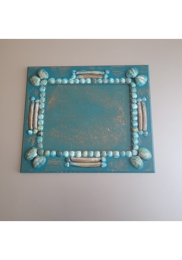 Âric El Yapımı Doğal Deniz Kabuklu Ahşap Çerçeve