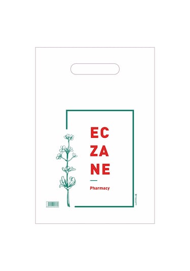Tomurcuk Baskılı El Geçme Eczane Poşeti 10 KG 3000'li 17 x 27 CM