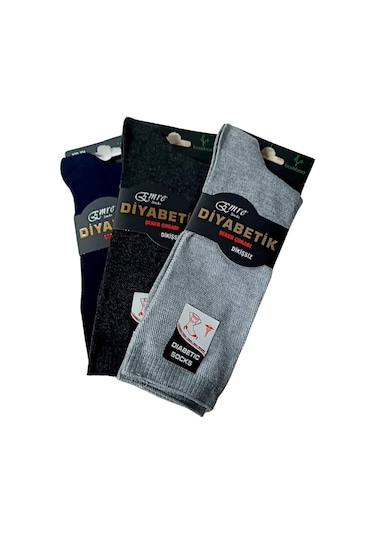 Emre Erkek Diyabetik Bambu Çorap 6 Adet Asorti