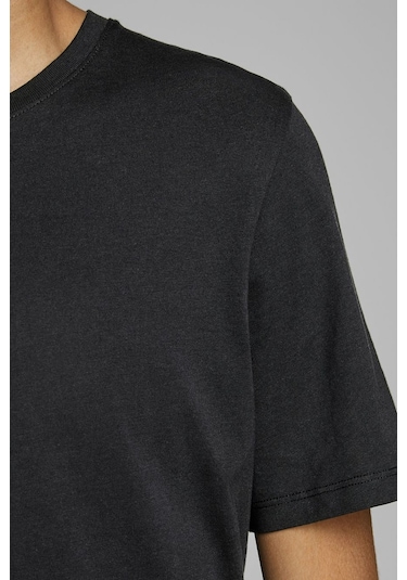 Jack & Jones Jack Jones Erkek Bisiklet Yaka Tişört 12156101 Siyah
