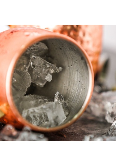 Kosona 530ml Paslanmaz Çelik Gümüş Mavi Yassı Yüzeyli Moskova Mül Espresso Bardağı Kokteyl Bardağı İçecek Bardağı