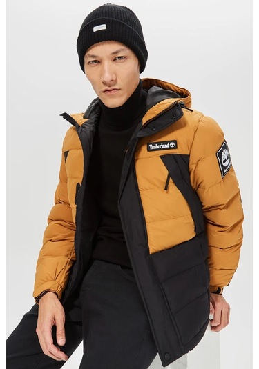 Timberland Oa Puffer Kapüşonlu Erkek Mont Sarı Sarı - Siyah