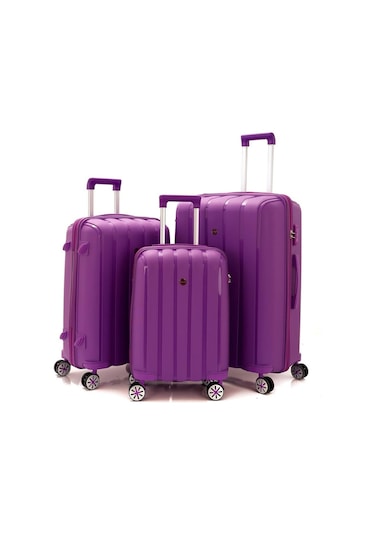 Dört Tekerlekli 3'Lü Set Polipropilen Kırılmaz Valiz