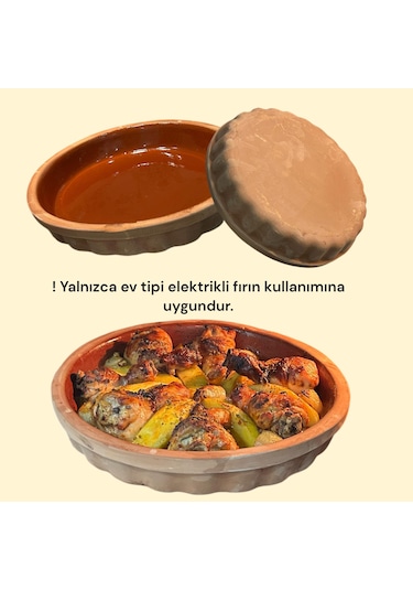 Sırlı Toprak Güveç-pişirme Tavası-borcam-fırın Tepsisi 30 Cm 2-3
