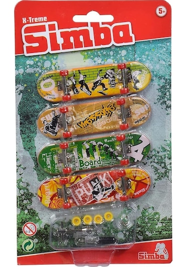 Simba X-treme Parmak Kaykay Finger Skateboard 4'lü Set Oyuncakları Oyun Seti