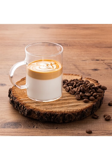 Porsima 6080 6'lı Borosilikat Cam Kulplu Çay Bardağı Kupa 200 Ml