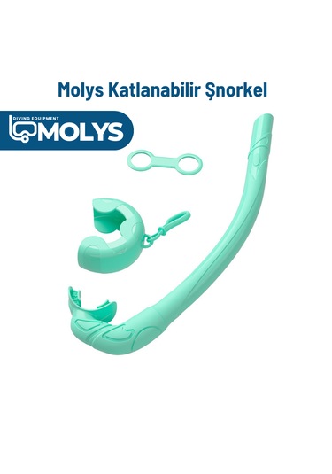 Molys Katlanabilir Şnorkel Hafif, Taşınabilir Ve Konforlu Kullanım Yer Kaplamaz Turkuaz