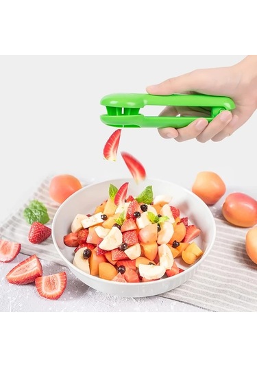 Fochsia Pancerka Kırmızı Portatif Meyve Dilimleyici Bıçaksız Kolay Tutma Sapı Güvenli Kırmızı