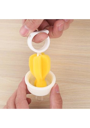 Şişe Fırçası Sünger Plastik Temizleme Biberon Emzik Fırçaları Sarı