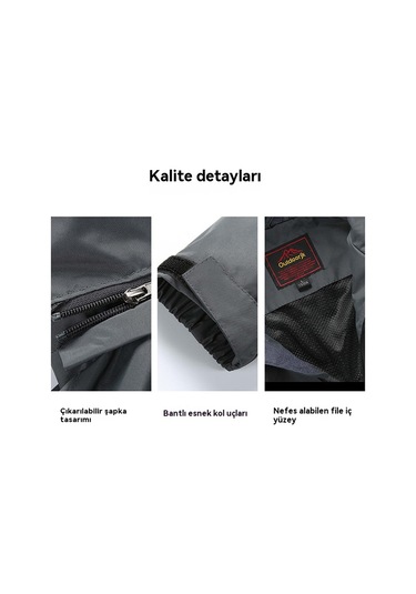 Kadın Tek Katmanlı Açık Hava Spor Ceketi Siyah Siyah