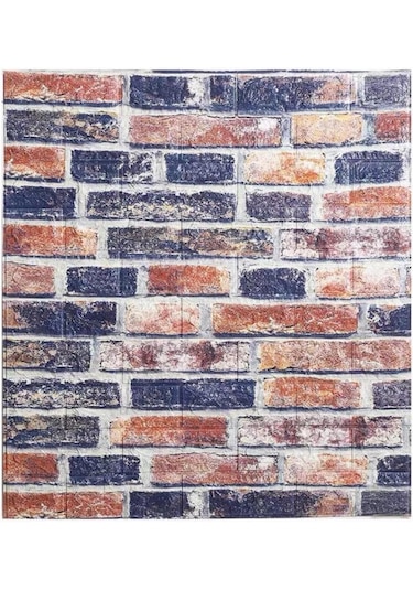 10 Adet Nw61 Tuğla Desenli Arkası Yapışkanlı Duvar Kağıdı Paneli