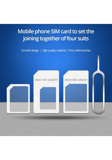Noosy Nano Ve Micro Sim Kart Dönüştürücü Adaptör Seti
