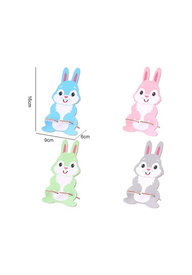 Tenfowee Sevimli Tavşan Desenli Ahşap Telefon Ve Tablet Standı - Yeşil Renk