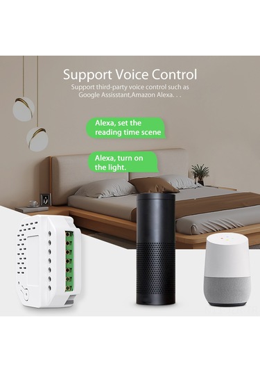 Geeroyoo Tuya Wifi Akıllı Röle Anahtarı - Ev Otomasyonu, Akıllı Sahne Bağlantısı, Alexa Ve Google Home Uyumlu, 2.4ghz Wifi, Telefon App Kontrolü