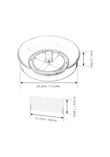 Maiyame Pet Cam Gibi Saydam 5 Bölmeli 360 Döner Depolama Kutusu, Mutfak Baharat Organizasyonu, Çeşitli Amaçlı Raf 29.3x7cm Şeffaf