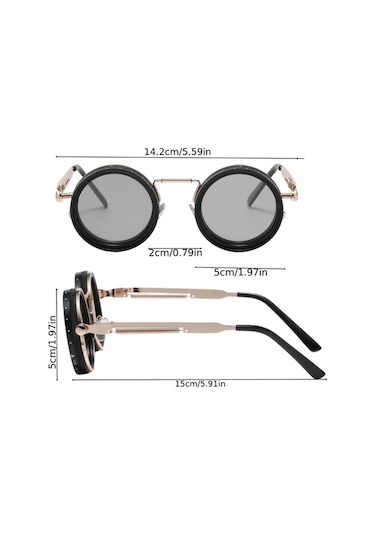 Motion003 Altın Sarısı Ayarlanabilir Işıklı Retro Punk Parti Festival Gözlük Erkek Ve Kadın İçin Uygun Altın