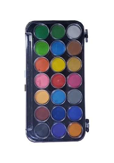 21 li Sulu Boya ve Suluboya Fıçası 1 Adet 21 Renk Suluboya