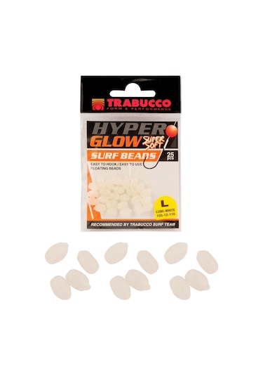 Trabucco Hyper Glow Surf Beads Large Boncuk White