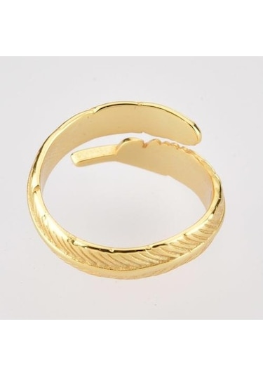 Soulader Ayarlanabilir Gümüş Yüzük Kaya Ve Punk Tarzı Yaprak Desenli, Kişiye Özel Boyut Seçenekli Şık Ve Zarif Aksesuar Sarı