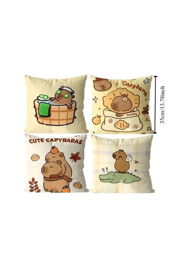 Zyzqstore Sevimli Capybara Karikatür Yastık, Kawaii Çok Renkli Yastıklar, Atmak Kare Yastıklar, Bebek Erkek Kız Çocuklar İçin Çok Renkli