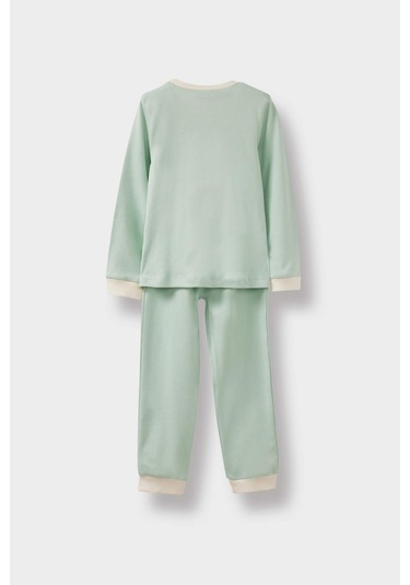 Defacto Kız Bebek 4lü Pijama Takımı Baskılı Uzun Kollu Üst Uzun Alt F0633a525auer233 Ekru