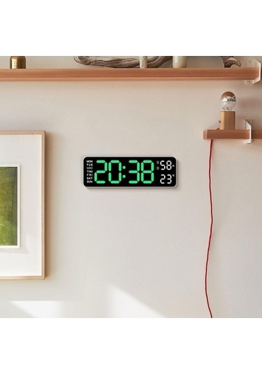 Trendooze Yeşil Suntek Saati Saati Saat, Led Duvar Duvar Dijital Dijital Çalar Rn Yeşil