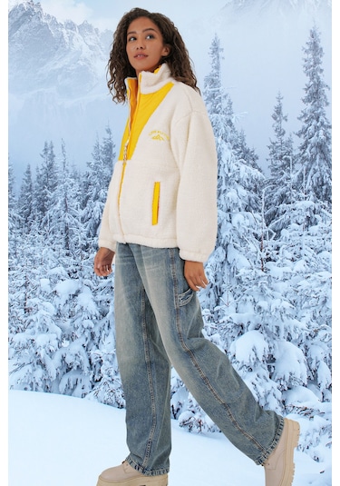 Bigdart 5194 Kadın Peluş Mont Ceket - Sarı