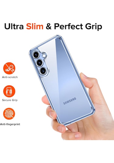 Samsung Galaxy S25 Plus Uyumlu Kılıf Şeffaf Silikon + Ekran Koruyucu Cam
