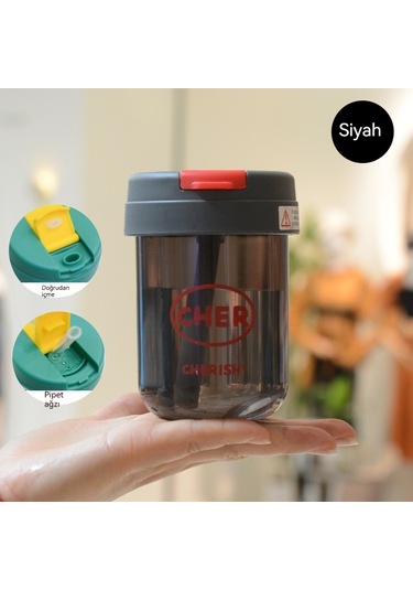 Jian Fan Yazöğrencisi Taşını Bilir Plastik Bardak Siyah Siyah