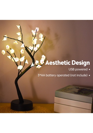 Mufunye 36 Led Işıklı Papatya Ağaç Lambası, Usb/pil Beslemeli, Dokunmatik Anahtar, 2 Işık Modu, Ev/ofis Dekorasyonu, Noel/parti Hediyesi, 46cm Simülasyon Bitki Lambası Diğer