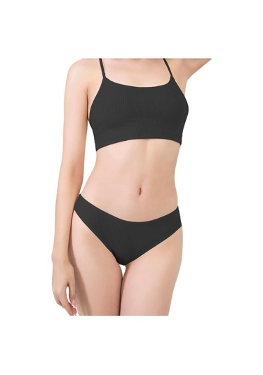 Kadın Pamuklu Ve Likralı Fitilli Kaşkorse Brezilya Külot 5'li Paket Çok Renkli 1 Çok Renkli