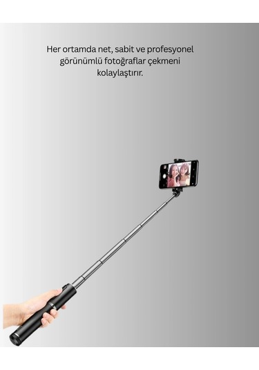 Bfs Bluetooth Selfie Çubuğu Işıklı, Katlanabilir, Uzaktan Kumandalı