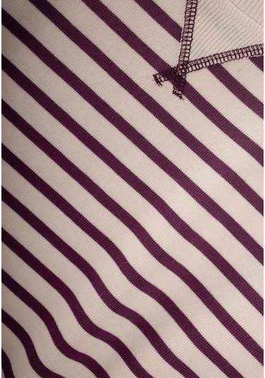 Çizgili Karyoka Detaylı Mevsimlik Sweat 2-12 Yaş Mürdüm MÜRDÜM