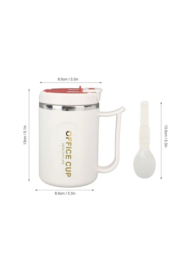 Paslanmaz Çelik Sızdırmaz Kaşıklı Kahve Termosu 500 Ml Beyaz-kahve Kapaklı İthal Ürün Çok Renkli