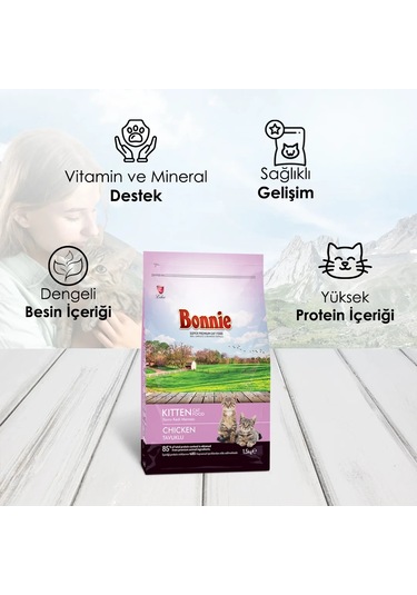 Bonnie Tavuklu Yavru Kedi Maması 3 x 1500 G