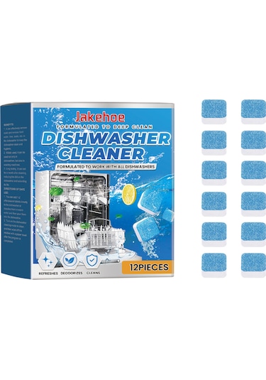 Maiyame Mutfak Makinesi Ve Çamaşır Makinesi Temizleyici Fizzy Tabletler - Kireç, Yağlı Kirlik Ve Lézyonları Kaldırır - 12 Adet Gök Mavisi