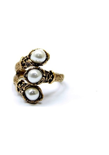 Doğal Taş 3'lü Sedef Doğal Taşlı Işlemeli Ayarlanabilir Kadın Yüzük Euy8s