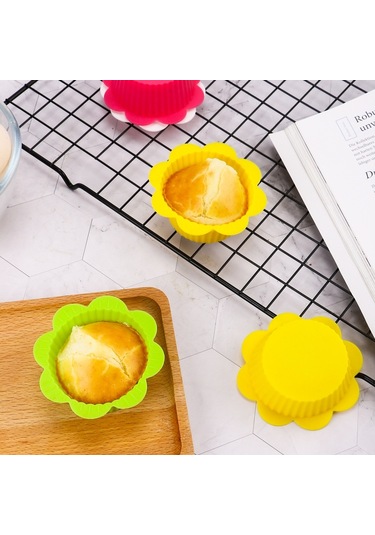 Sones 20 Adet Dıy Pişirme Kalıbı Makaron Dantel Şekilli Silikon Kek Kupası Puding Yumurta Tart Muffin Kupası Kalıbı, Rastgele Renk Teslimatı