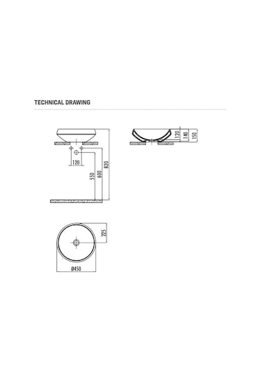 Creavit De045 Deep Tezgah Üzeri Lavabo Ø45 CM