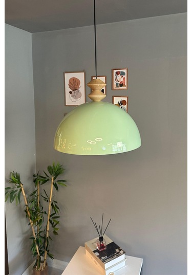 Linate Mint Q Kafa Başlık Avize Tekli Sarkıt Salon Kuaför Dekoratif Aydınlatma Mint Yeşili