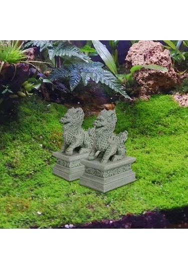 Lijinxu 2 Adet Mini Kirin Heykelleri Minyatür Figürler Küçük 2,2cmx3cmx4,5cm