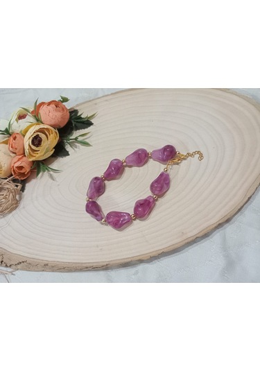 Mor Kaya Modeli Bileklik Mor