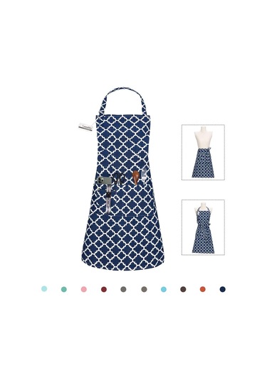 Erkek Kadın 3 Cepli Mutfak Pişirme Önlükleri - Pamuklu Ayarla Mavi, Diğer