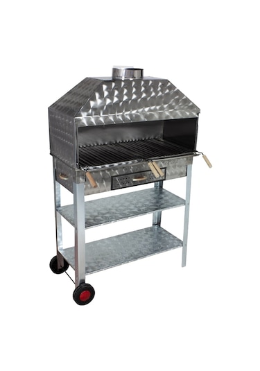 Metehan MTH-209 Geniş Aile Boy - Davlumbazlı - Lama Izgaralı - İki Tekerlekli Mangal