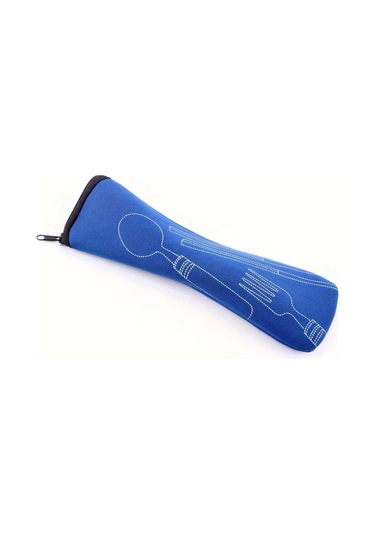 Chuangyinshop Mavi Fermuarlı Sızdırmaz Çatal Bıçak Organizer Çantası Kamp Ofis Seyahat Mavi 1 Adet