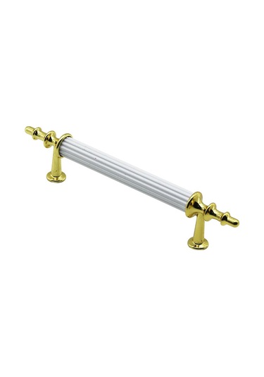 10 Adet Beyaz - Altın Boru Kulp 9.6cm 5224 Çok Renkli