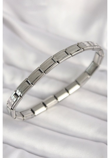 316l Çelik Gümüş Renk İnce Yazılı Nomination Kadın Bileklik Çok Renkli