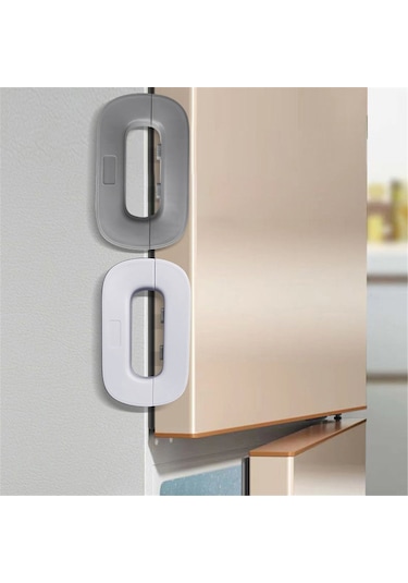 Moveevo Çocuk Güvenliği Kilidi - Otomatik Kilitleme, Çok Amaçlı Kullanım, Buzdolabı-komodin Uyumlu, Gri Renk Gri